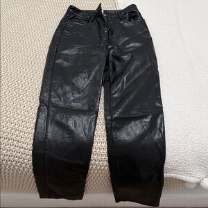 Wilfred Shiny Black Leather Pants